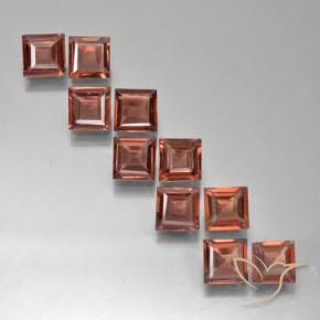 Gemas de Granate piropo Rojo rosado oscuro natural de 3.52 ct, Cuadrado, VS