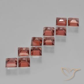 Gemas de Granate piropo Rojo oscuro natural de 4.61 ct, Cuadrado, VS