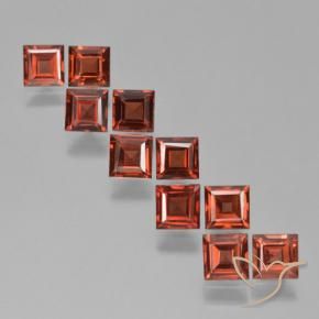 Gemas de Granate piropo Rojo medio natural de 4.26 ct, Cuadrado, VS