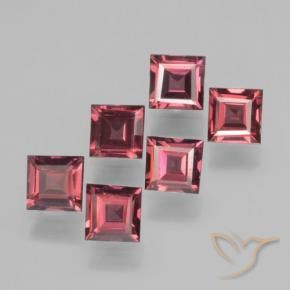 Gemas de Granate piropo Rojo oscuro natural de 2.34 ct, Cuadrado, VS