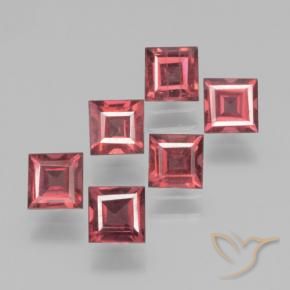 Gemas de Granate piropo Rojo medio natural de 2.48 ct, Cuadrado, VS