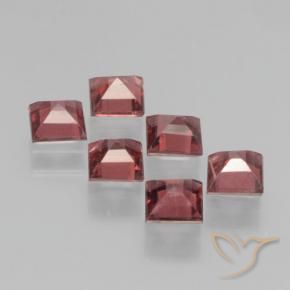 Gemas de Granate piropo Rojo medio natural de 2.48 ct, Cuadrado, VS
