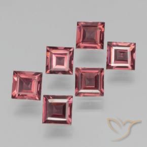 Gemas de Granate piropo Rojo rosado natural de 2.41 ct, Cuadrado, VS