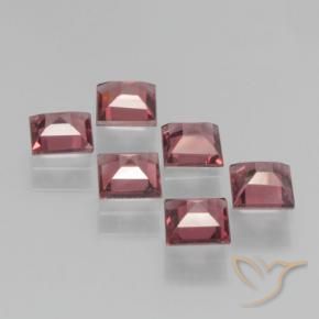 Gemas de Granate piropo Rojo rosado natural de 2.41 ct, Cuadrado, VS
