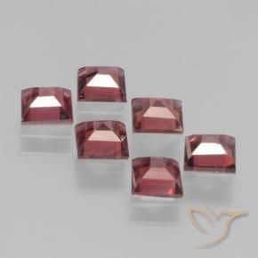 Gemas de Granate piropo Rojo medio natural de 2.55 ct, Cuadrado, VS
