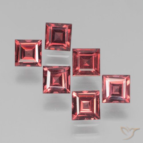 2.82ctw Natural Rojo rosado Granate piropo, Cuadrado, VS