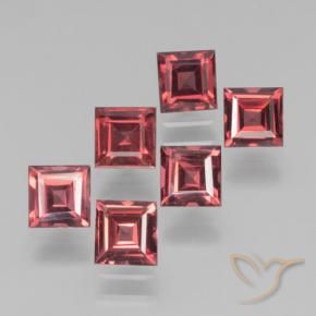 Gemas de Granate piropo Rojo rosado natural de 2.82 ct, Cuadrado, VS