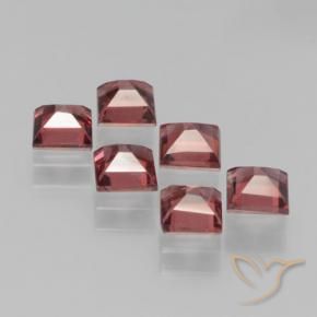 Gemas de Granate piropo Rojo rosado natural de 2.82 ct, Cuadrado, VS