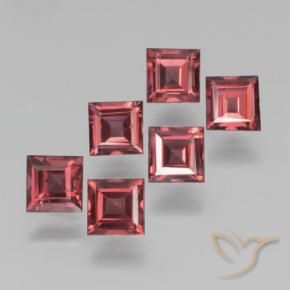 Gemas de Granate piropo Rojo escarlata natural de 2.55 ct, Cuadrado, VS