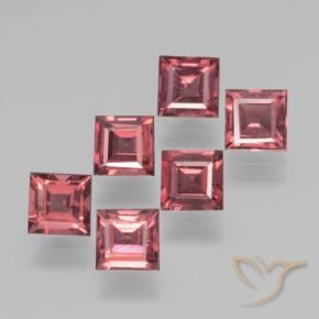 Gemas de Granate piropo Rojo oscuro medio natural de 2.51 ct, Cuadrado, VS