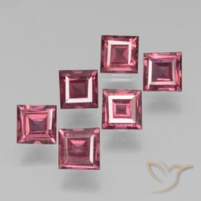 Gemas de Granate piropo Rojo merlot natural de 2.64 ct, Cuadrado, VS