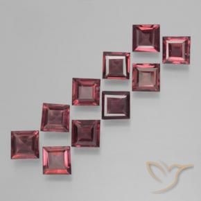 Gemas de Granate piropo Rojo oscuro natural de 3.51 ct, Cuadrado, VS