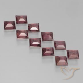 Gemas de Granate piropo Rojo oscuro natural de 3.51 ct, Cuadrado, VS