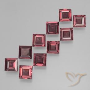 Gemas de Granate piropo Rojo oscuro natural de 3.82 ct, Cuadrado, VS