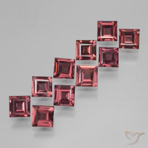 Gemas de Granate piropo Rojo merlot natural de 3.61 ct, Cuadrado, VS