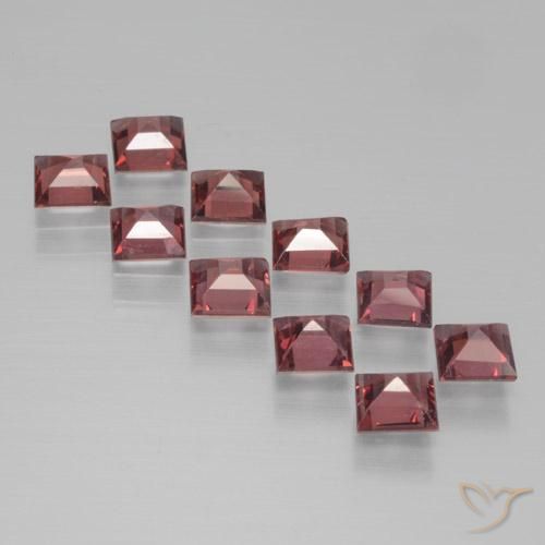 Gemas de Granate piropo Rojo merlot natural de 3.61 ct, Cuadrado, VS