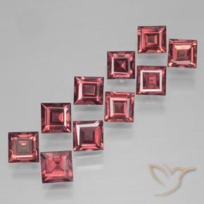 Gemas de Granate piropo Rojo oscuro natural de 4.62 ct, Cuadrado, VS