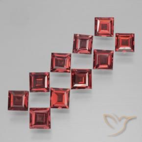 Gemas de Granate piropo Rojo oscuro natural de 3.98 ct, Cuadrado, VS