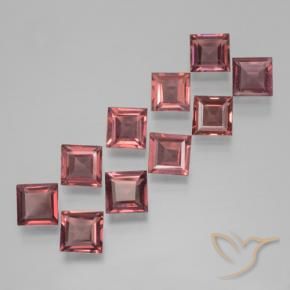 Gemas de Granate piropo Rojo vino intenso natural de 3.83 ct, Cuadrado, VS