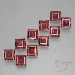 Gemas de Granate piropo Rojo escarlata intenso natural de 3.76 ct, Cuadrado, VS