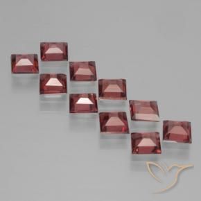 Gemas de Granate piropo Rojo escarlata intenso natural de 3.76 ct, Cuadrado, VS