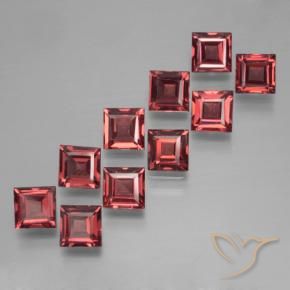 Gemas de Granate piropo Rojo oscuro natural de 4.18 ct, Cuadrado, VS