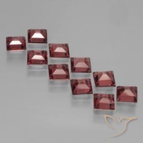 Gemas de Granate piropo Rojo oscuro natural de 4.18 ct, Cuadrado, VS