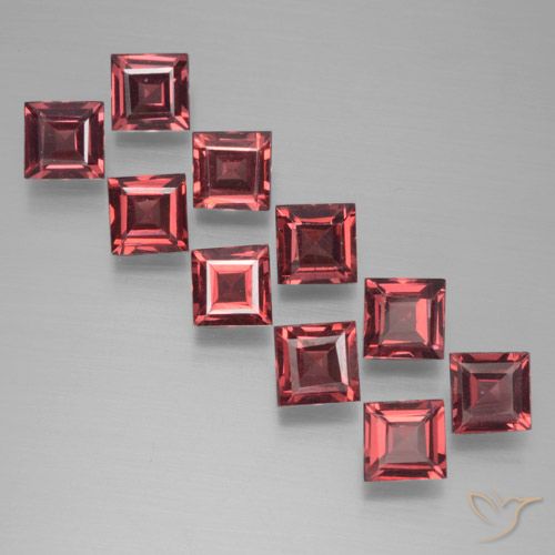 4.27ctw Natural Rojo carmesí Granate piropo, Cuadrado, VS