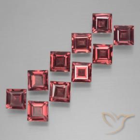Gemas de Granate piropo Rojo carmesí natural de 4.27 ct, Cuadrado, VS