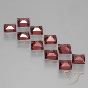 Gemas de Granate piropo Rojo carmesí natural de 4.27 ct, Cuadrado, VS