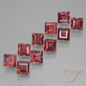 Gemas de Granate piropo Rojo oscuro natural de 4.38 ct, Cuadrado, VS