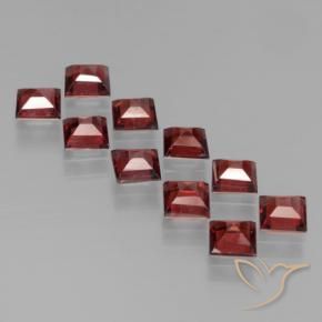 Gemas de Granate piropo Rojo oscuro natural de 3.92 ct, Cuadrado, VS