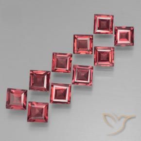 Gemas de Granate piropo Rojo vino intenso natural de 4.13 ct, Cuadrado, VS