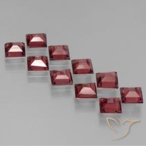 Gemas de Granate piropo Rojo vino intenso natural de 4.13 ct, Cuadrado, VS