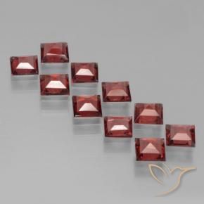Gemas de Granate piropo Rojo oscuro natural de 3.43 ct, Cuadrado, VS