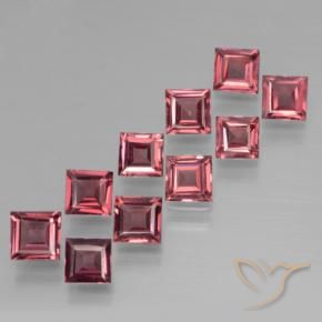 Gemas de Granate piropo Rojo oscuro natural de 3.37 ct, Cuadrado, VS