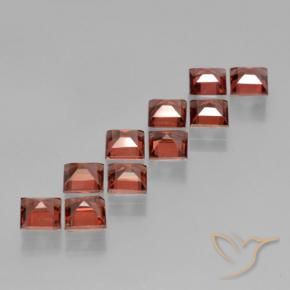 Gemas de Granate piropo Rojo medio natural de 4.62 ct, Cuadrado, VS
