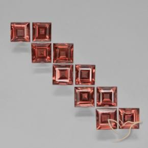 Gemas de Granate piropo Rojo medio natural de 4.78 ct, Cuadrado, VS