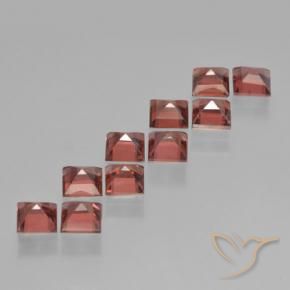 Gemas de Granate piropo Rojo medio natural de 4.78 ct, Cuadrado, VS