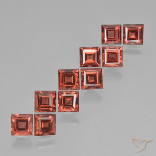 4.71ctw Natural Rojo ladrillo Granate piropo, Cuadrado, VS
