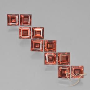 Gemas de Granate piropo Rojo ladrillo natural de 4.71 ct, Cuadrado, VS