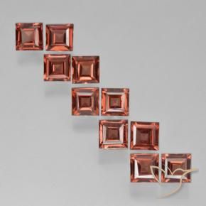 Gemas de Granate piropo Rojo medio natural de 4.17 ct, Cuadrado, VS