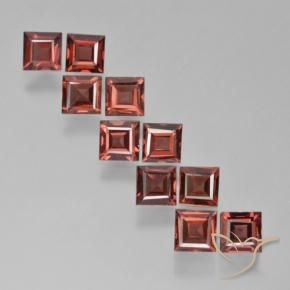 Gemas de Granate piropo Rojo medio natural de 4.28 ct, Cuadrado, VS