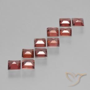 Gemas de Granate piropo Rojo medio natural de 4.28 ct, Cuadrado, VS