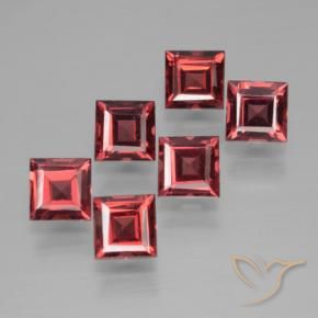 Gemas de Granate piropo Rojo oscuro natural de 2.66 ct, Cuadrado, VS