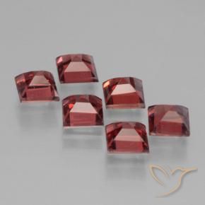 Gemas de Granate piropo Rojo escarlata intenso natural de 2.87 ct, Cuadrado, VS