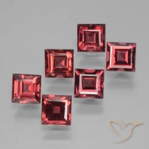 Gemas de Granate piropo Rojo vino intenso natural de 2.93 ct, Cuadrado, VS