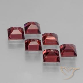 Gemas de Granate piropo Rojo vino intenso natural de 2.93 ct, Cuadrado, VS