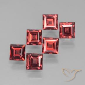 Gemas de Granate piropo Rojo oscuro natural de 2.49 ct, Cuadrado, VS