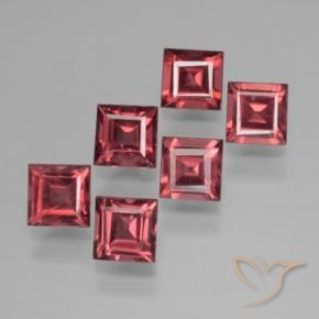 Gemas de Granate piropo Rojo medio natural de 2.67 ct, Cuadrado, VS